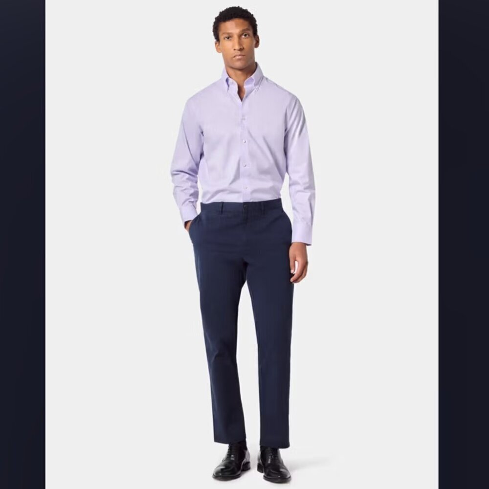 Buttoned Down Dress Shirt 16.5 17/34 Classic Fit Lavender 100% Supima Cotton